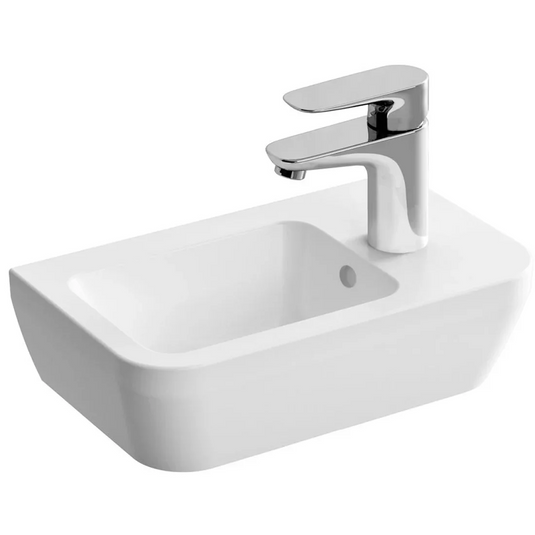 VitrA Integra 370x220mm 0TH Compact Basin w/Overflow (RH) - White - 7091L003-0012 - Envy Bathrooms Ltd