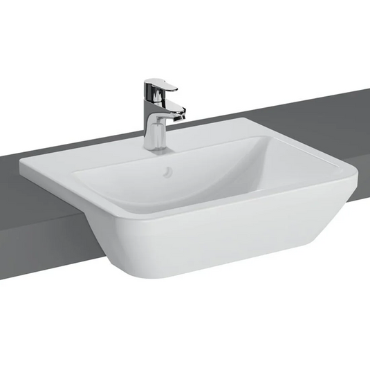 VitrA Integra 550x450mm 1TH Semi Recessed Basin - White - 7069B003-0001 - Envy Bathrooms Ltd