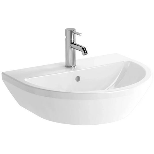 VitrA Integra 595x465mm 1TH Basin w/Overflow - White - 7068L003-0001 - Envy Bathrooms Ltd