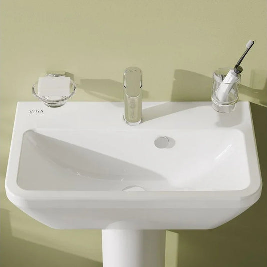 VitrA Integra 600x360mm 0TH Compact Basin w/Overflow - White - 7088L003-0012 - Envy Bathrooms Ltd