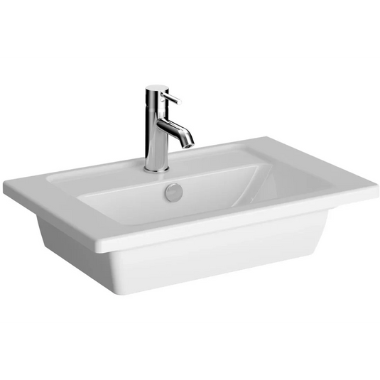 VitrA Integra 600x385mm 1TH Compact Basin w/Overflow - White - 7035B003-0001 - Envy Bathrooms Ltd
