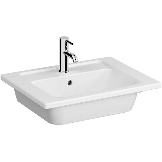 VitrA Integra 605x470mm 1TH Vanity Basin w/Overflow - White - 7055B003-0001 - Envy Bathrooms Ltd
