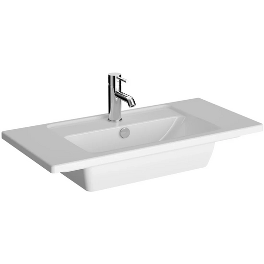 VitrA Integra 800x385mm 1TH Vanity Basin w/Overflow - White - 7036B003-0001 - Envy Bathrooms Ltd