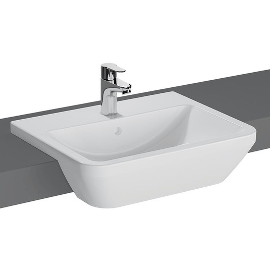 Vitra Integra Semi Recessed Basin 550mm Wide - 1 Tap Hole - Envy Bathrooms Ltd