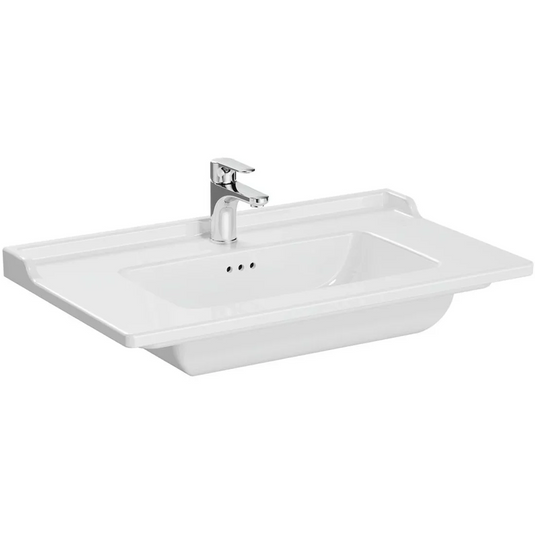 VitrA Integra Classic 805x470mm 1TH Vanity Basin w/Overflow - White - 7001B003-0001 - Envy Bathrooms Ltd