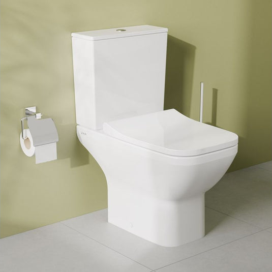 VitrA Integra Square Rimless Open Back Close Coupled Pan Only - White - 7087B003-7200 - Envy Bathrooms Ltd