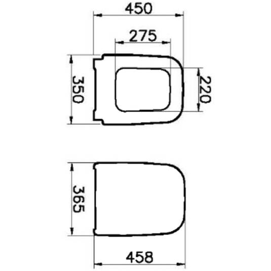 Vitra Integra Square Soft Close Toilet Seat with Seat Cover - White - Envy Bathrooms Ltd