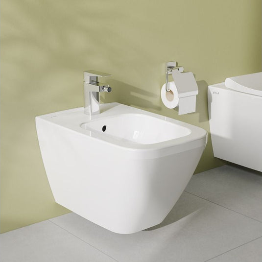 VitrA Integra Square Wall Hung Bidet - White - 7083B003-0288 - Envy Bathrooms Ltd