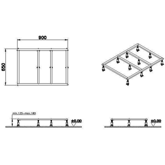 VitrA Leaf 1000mm x 750mm Shower Tray Leg Set - 59916515000 - Envy Bathrooms Ltd