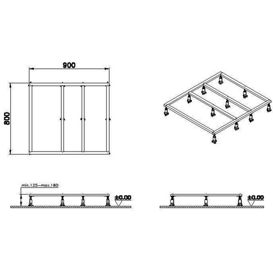 VitrA Leaf 1000mm x 900mm Shower Tray Leg Set - 59916527000 - Envy Bathrooms Ltd