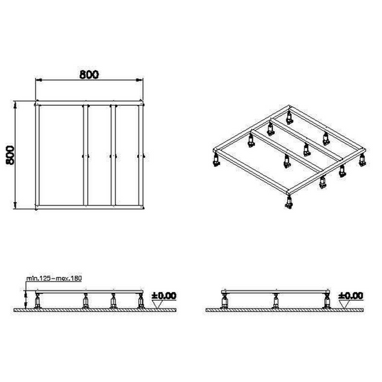 VitrA Leaf 900mm x 900mm Shower Tray Leg Set - 59916514000 - Envy Bathrooms Ltd