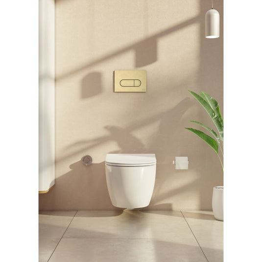 VitrA Loop Round Flush Plate - Brushed Gold - 740-2225 - Envy Bathrooms Ltd