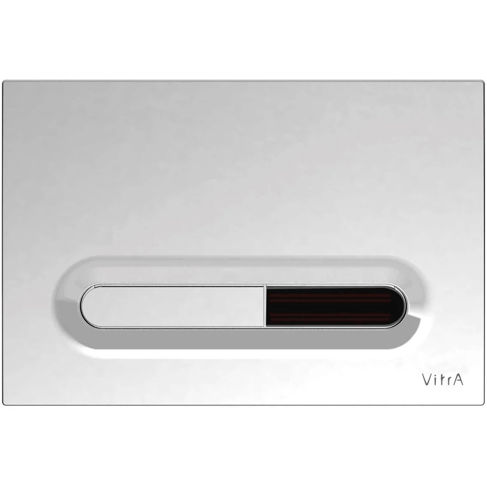 Vitra Loop T Electronic Dual Flush Plate - 80mm Thick - Matt Chrome