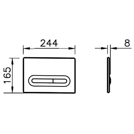 Vitra Loop T Electronic Dual Flush Plate - 80mm Thick - Matt Chrome - Envy Bathrooms Ltd
