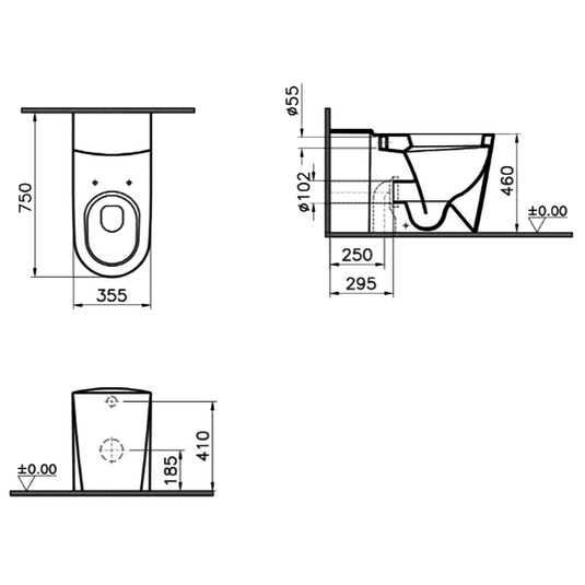 Vitra Matrix Accessible Special Needs Back to Wall Toilet - 5119WH - Envy Bathrooms Ltd