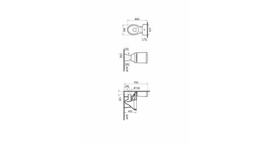 Vitra Milton 355mm Close Coupled WC Pan Only - 5111WH - Envy Bathrooms Ltd