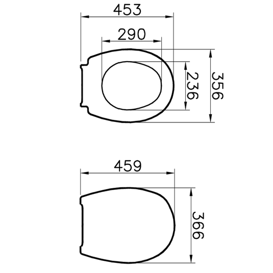 Vitra Milton Standard Toilet Seat and Cover with Hinges - 115003001M - Envy Bathrooms Ltd