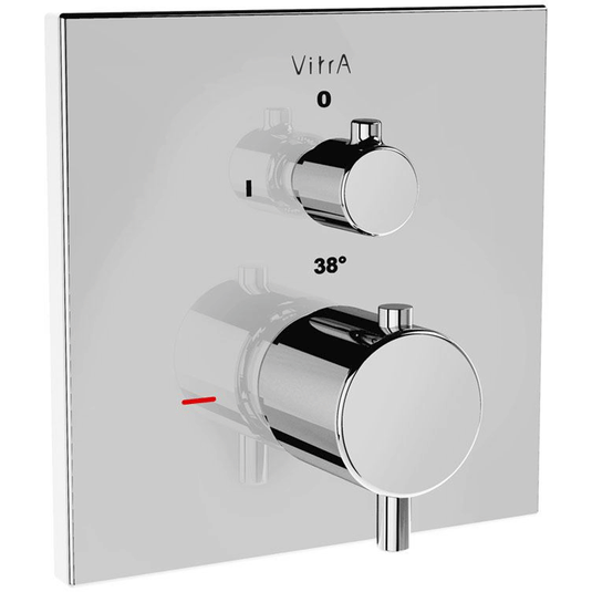 Vitra Minimax 1-Outlet Dual Handle Square Thermostatic Concealed Bath Valve - Chrome - Envy Bathrooms Ltd