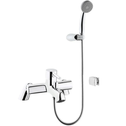 Vitra Minimax S Bath Shower Mixer Tap with Handset Kit - Single Handle - Chrome - Envy Bathrooms Ltd