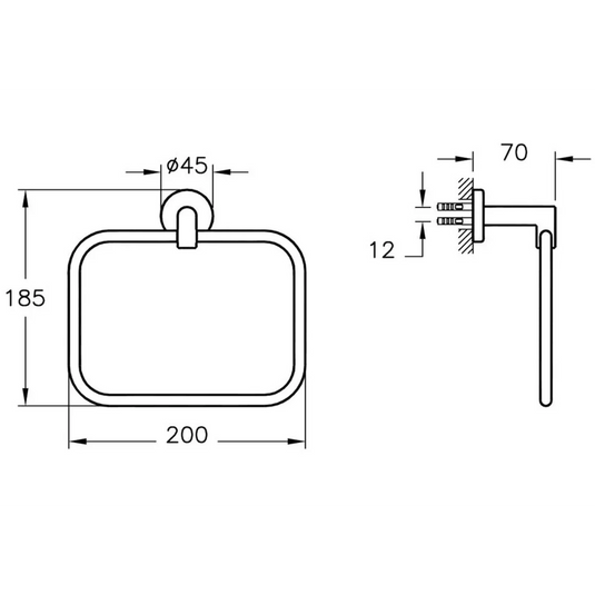 VitrA Minimax S Towel Ring - Chrome - A44783 - Envy Bathrooms Ltd