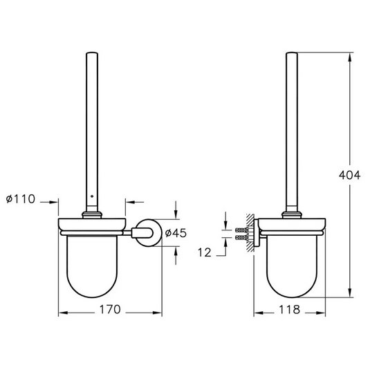 VitrA Minimax S WC Brush Holder - Chrome - A44790 - Envy Bathrooms Ltd