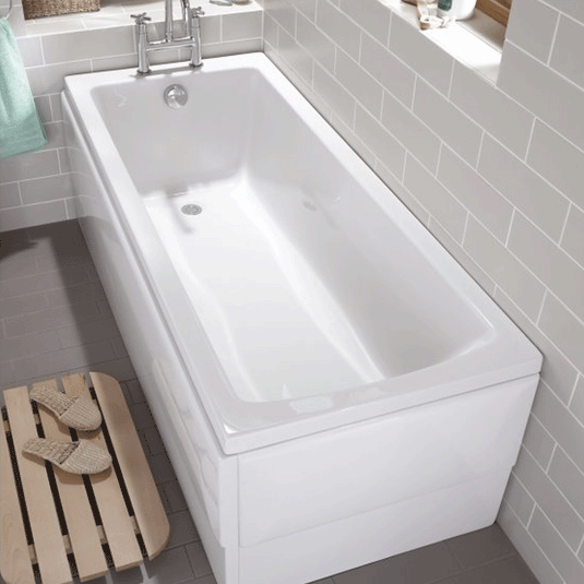 Vitra Neon Single Ended Rectangular Bath 1700mm x 750mm - 0 Tap Hole - Envy Bathrooms Ltd