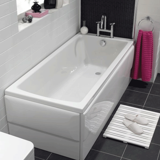 Vitra Neon Single Ended Rectangular Bath 1700mm x 750mm - 0 Tap Hole - Envy Bathrooms Ltd