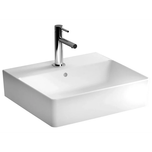 VitrA Nuo 500x440mm 1TH Countertop Basin w/Overflow - White - 7431B003-0631 - Envy Bathrooms Ltd