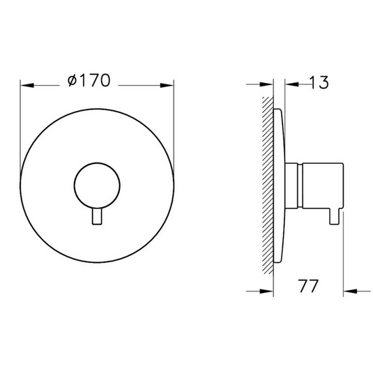 VitrA Origin 3-Way Diverter | Chrome | A43378EXP - Envy Bathrooms Ltd