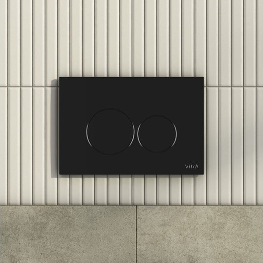VitrA Origin ABS Flush Plate - Gloss Black - 740-2450 - Envy Bathrooms Ltd