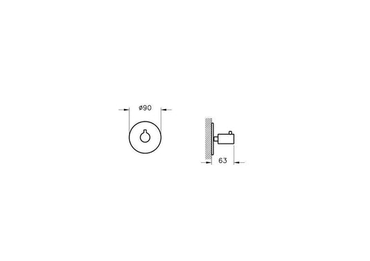 Vitra Origin Built-In 2 Way Diverter - A42857 - Chrome - Envy Bathrooms Ltd