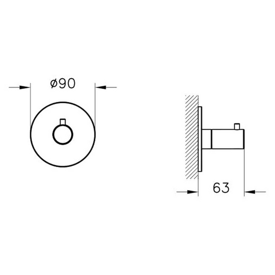 VitrA Origin Built-In 2-Way Diverter | Brushed Nickel | A4285734 - Envy Bathrooms Ltd