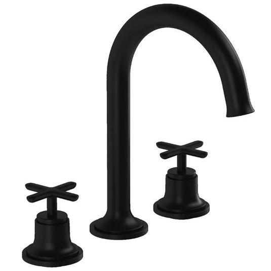 VitrA Origin Classic 3-Hole Basin Mixer - Matt Black - A4289136 - Envy Bathrooms Ltd