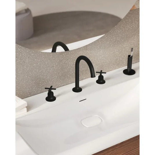 VitrA Origin Classic 3-Hole Basin Mixer - Matt Black - A4289136 - Envy Bathrooms Ltd