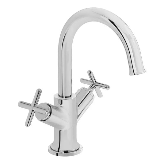 VitrA Origin Classic Basin Mixer (Cross Handles) - Chrome - A42884 - Envy Bathrooms Ltd