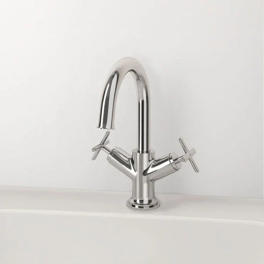 VitrA Origin Classic Basin Mixer (Cross Handles) - Chrome - A42884 - Envy Bathrooms Ltd