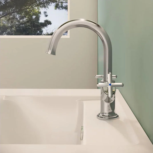 VitrA Origin Classic Basin Mixer (Cross Handles) - Chrome - A42884 - Envy Bathrooms Ltd