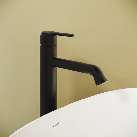 VitrA Origin Classic Tall Basin Mixer (Top Handle) - Matt Black - A4288236 - Envy Bathrooms Ltd