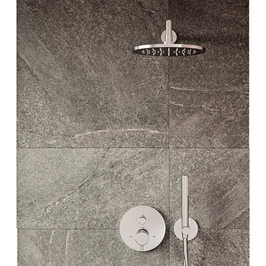 Vitra Origin Concealed Mixer Shower with Fixed Head and Shower Handset - Chrome - Envy Bathrooms Ltd