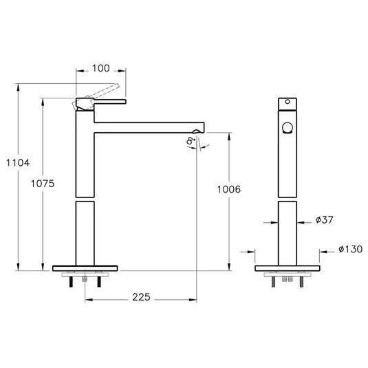 VitrA Origin Floor Standing Basin Mixer - Brushed Nickel - A4266334 - Envy Bathrooms Ltd