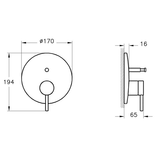 VitrA Origin Integrated 2-Way Diverter | Chrome | A42620 - Envy Bathrooms Ltd