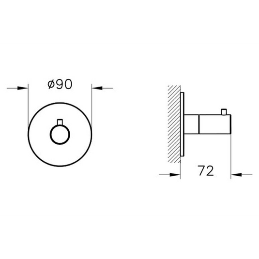 VitrA Origin Integrated 3-Way Diverter | Brushed Nickel | A4285934 - Envy Bathrooms Ltd