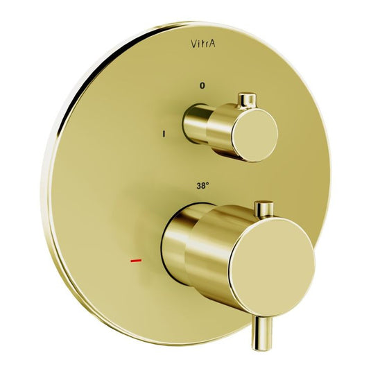 VitrA Origin Integrated Thermostatic Shower Mixer Valve | Soft Gold | A4334874EXP - Envy Bathrooms Ltd