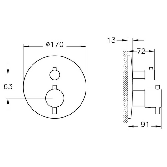 VitrA Origin Integrated Thermostatic Shower Mixer Valve | Brushed Nickel | A4334834EXP - Envy Bathrooms Ltd