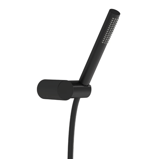 Vitra Origin Pure Round Shower Handset with Wall Bracket - Matt Black - Envy Bathrooms Ltd