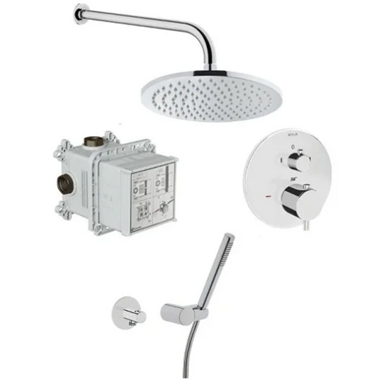 VitrA Origin Shower Set With Hand Shower & Showerhead | Chrome | A49275VUK - Envy Bathrooms Ltd