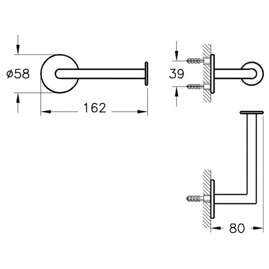 VitrA Origin Toilet Roll Holder - Matt Black - A4488736 - Envy Bathrooms Ltd