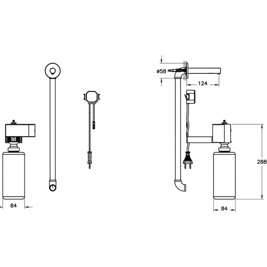 VitrA Origin Touch Free Wall Mounted Soap Dispenser (Mains) - Matt Black - A4470036WTC - Envy Bathrooms Ltd