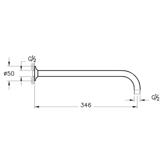 VitrA Origin Wall Mounted Connection Pipe (Long) | Soft Gold | A4565274 - Envy Bathrooms Ltd