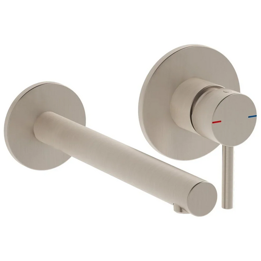 VitrA Origin Wall Mounted 2-Hole Basin Mixer - Brushed Nickel - A4258134 - Envy Bathrooms Ltd